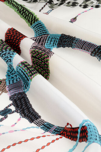 Püskül Noor Beyaz Krep İpek Pijama Şalı 70x210 - Imannoor (4)