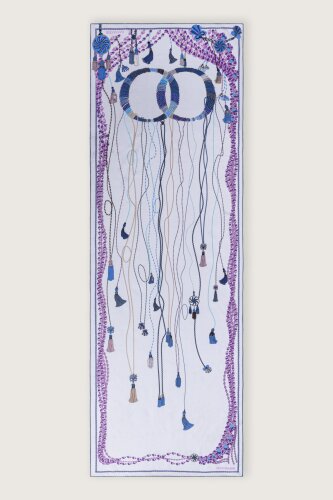 Püskül Noor Gri Krep İpek Abaya Şalı 70x210 - Imannoor (2)