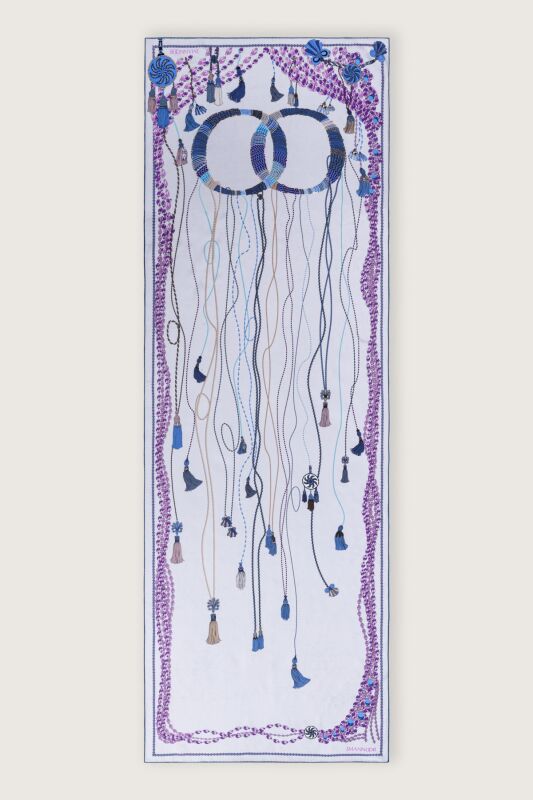 Püskül Noor Gri Krep İpek Abaya Şalı 70x210 - 2