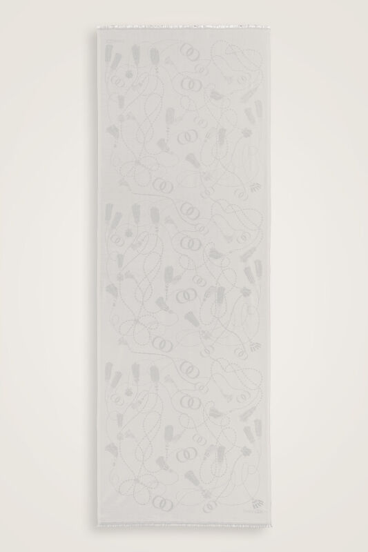 Püskül Noor Kemik Jakar İpek Şal 70x200 - 2