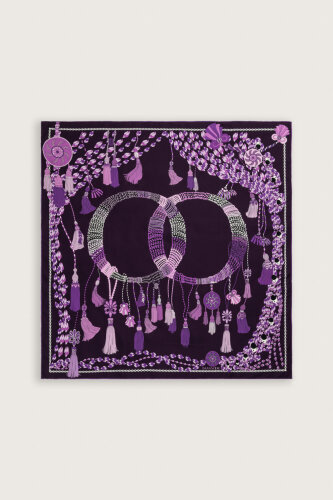 Püskül Noor Mürdüm Tivil İpek Eşarp 90x90 - Imannoor (2)