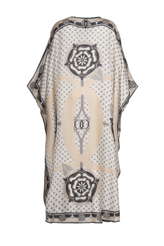 Quadruple Gonca Cream Silk Kaftan - 4