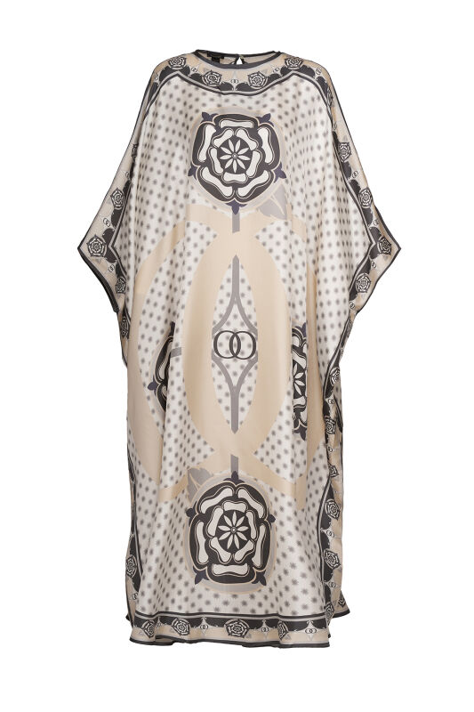 Quadruple Gonca Cream Silk Kaftan - 2