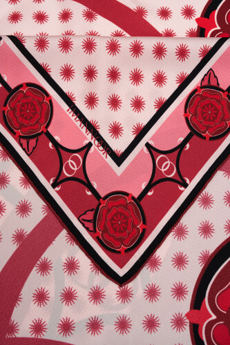 Quadruple Rosebud Silk Scarf Red - 4