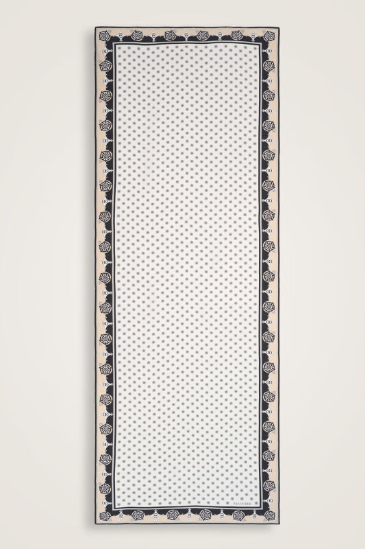 Quadruple Rosebud Silk Shawl Cream - 1