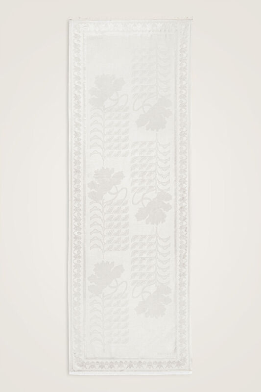 Qufi Bone Jacquard Silk Shawl - 2