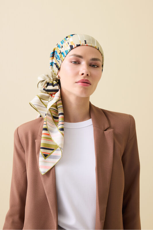 Rainy Noor Green Silk Scarf - 3