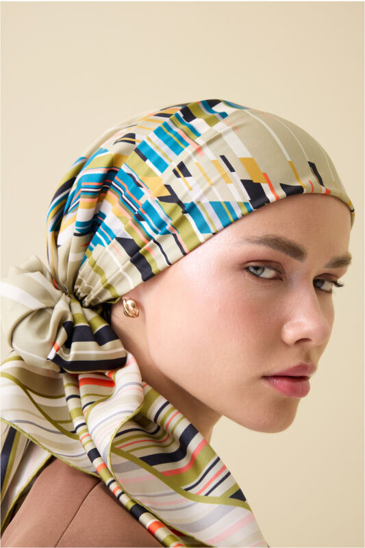 Rainy Noor Green Silk Scarf - 6