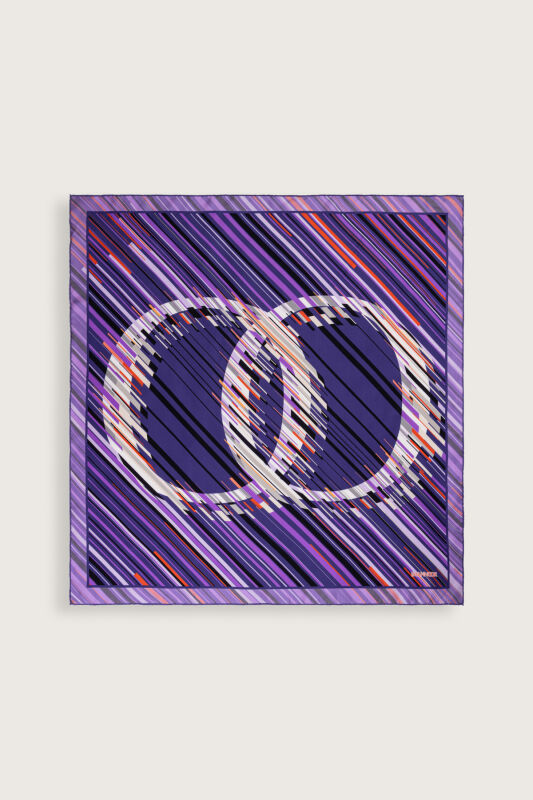 Rainy Noor Purple Silk Scarf - 2