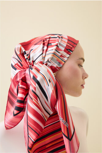 Rainy Noor Red Silk Scarf - Imannoor (1)