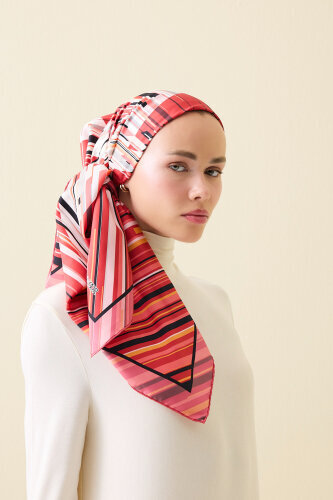 Rainy Noor Red Silk Scarf - Imannoor (3)