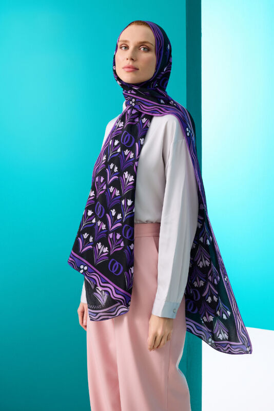 Range Flush Viscose Shawl Purple - 5