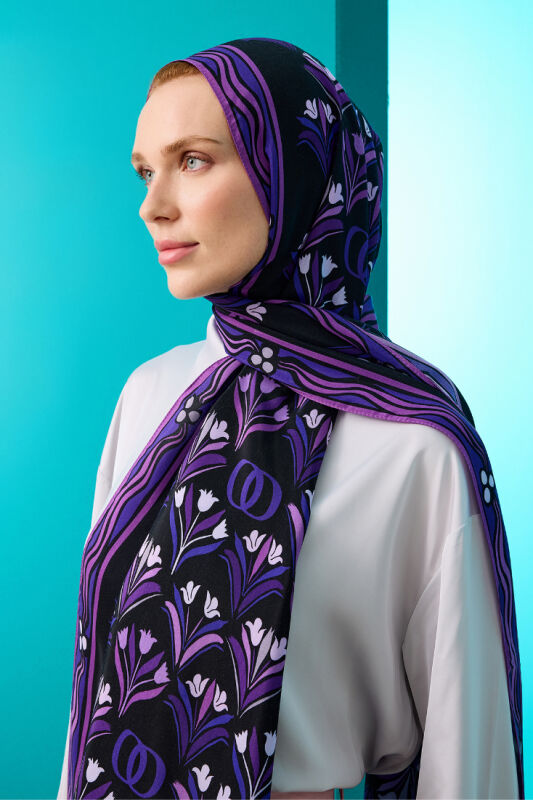 Range Flush Viscose Shawl Purple - 3