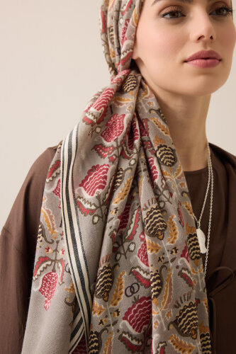 Reverse Tulip Stone Wool Shawl - 5