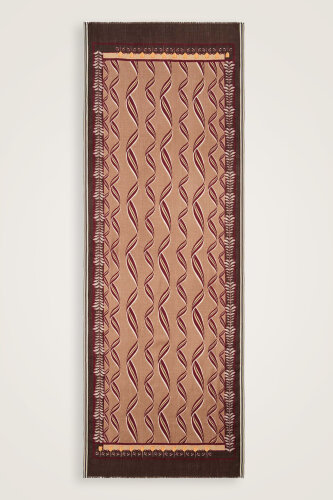 Ribbon Beige Wool Shawl 