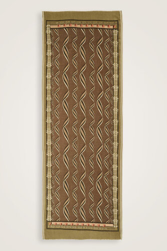 Ribbon Green Wool Shawl - 1