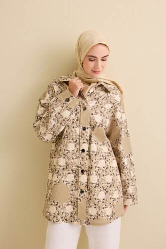 Rings Beige Cotton Jacket - 5