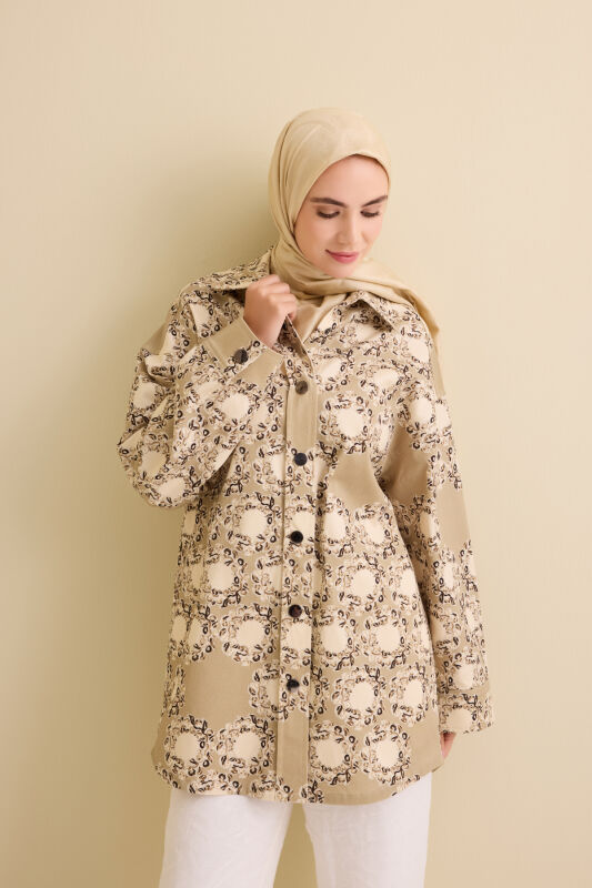 Rings Beige Cotton Jacket - 5