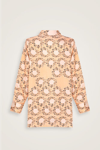 Rings Cream Crepe Silk Pajama Shirt - 4