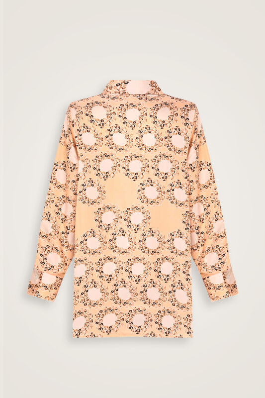 Rings Cream Crepe Silk Pajama Shirt - 4