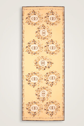 Rings Cream Crepe Silk Shawl 