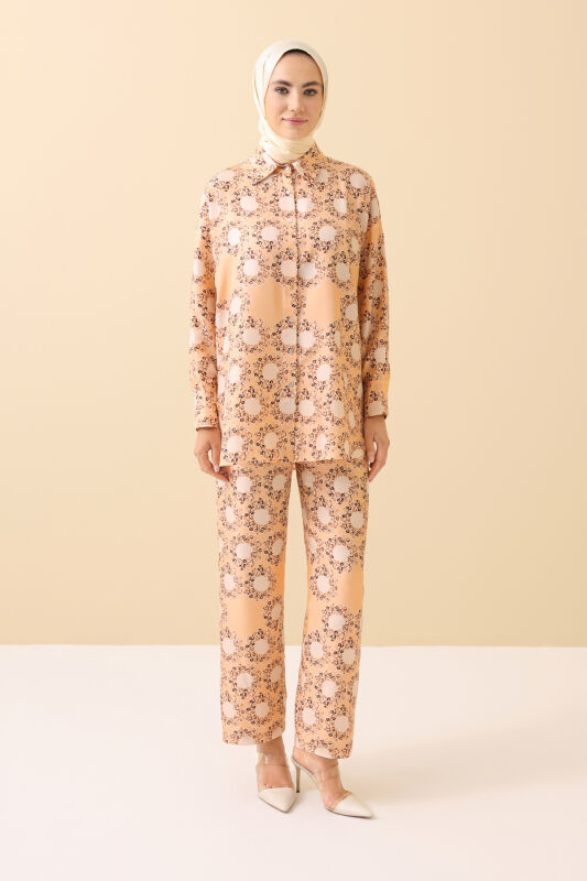 Rings Cream Silk Pajama Pants - 1