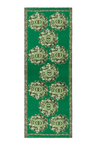 Rings Green Crepe Silk Shawl 80x210 
