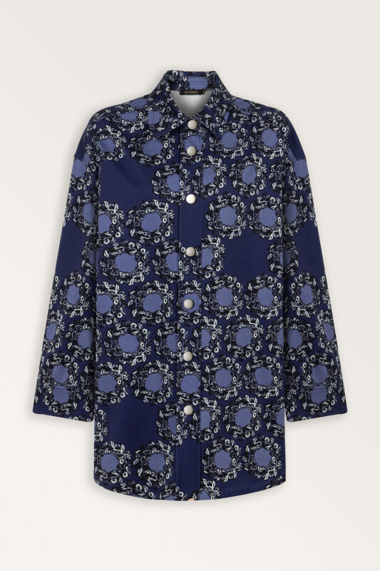 Rings Navy Blue Cotton Jacket - 2