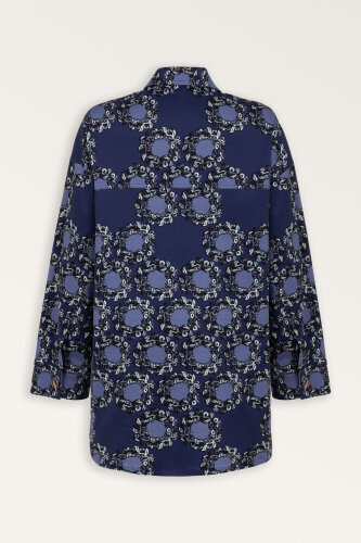 Rings Navy Blue Cotton Jacket - Imannoor (4)