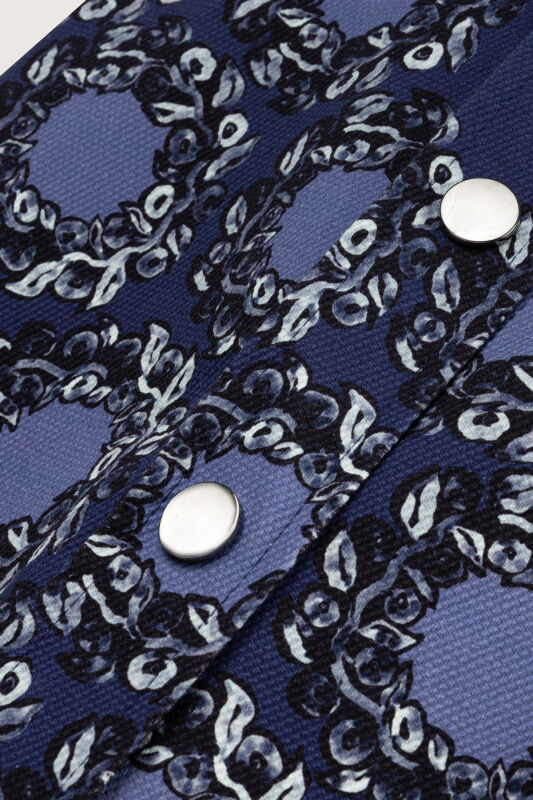 Rings Navy Blue Cotton Jacket - 6