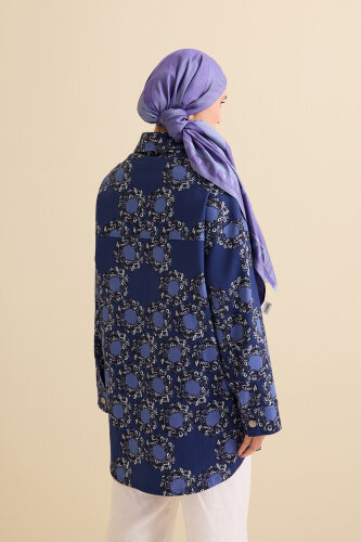 Rings Navy Blue Cotton Jacket - 7