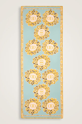 Rings Salmon Crepe Silk Shawl 