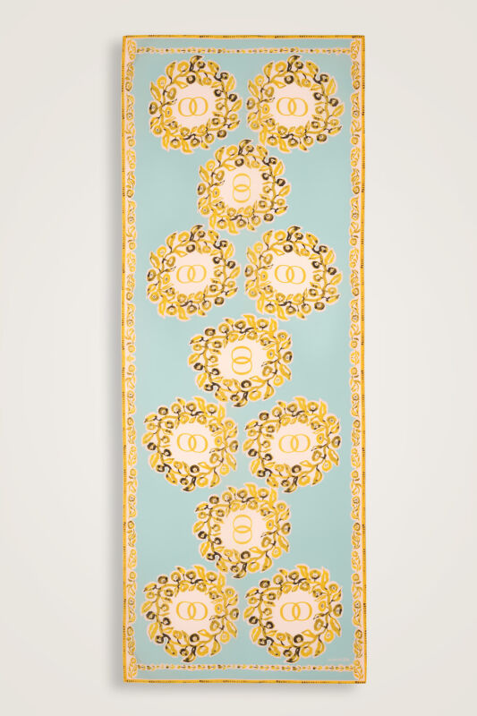 Rings Salmon Crepe Silk Shawl - 1