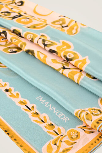 Rings Salmon Crepe Silk Shawl - 2