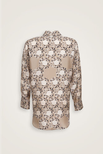 Rings Stone Crepe Silk Pajama Shirt - 4