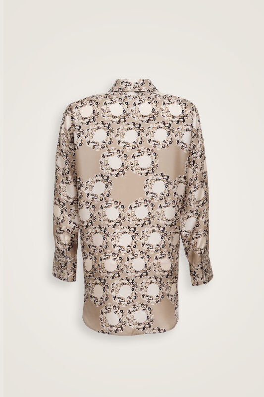 Rings Stone Crepe Silk Pajama Shirt - 4