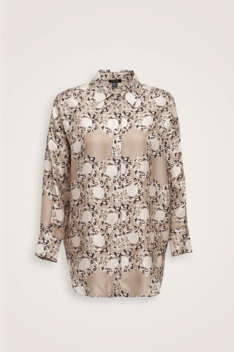 Rings Stone Crepe Silk Pajama Shirt - 2