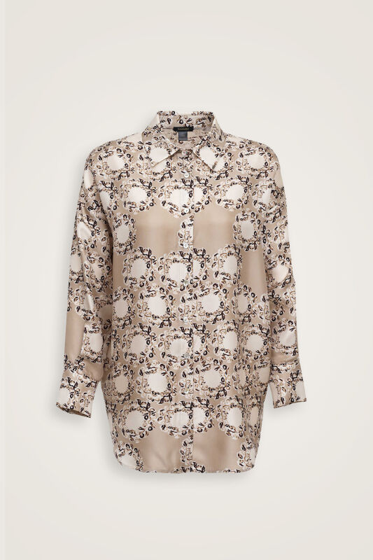 Rings Stone Crepe Silk Pajama Shirt - 2