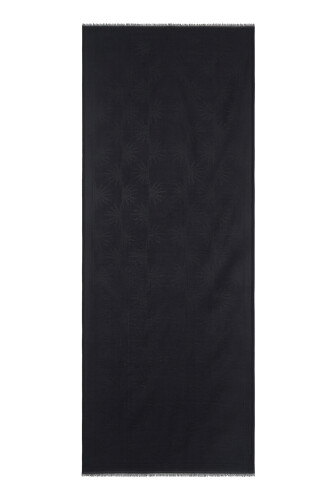 Rising Sun Cotton Silk Shawl Black - 1