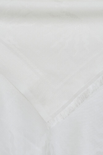 Rising Sun Cotton Silk Shawl White - 2