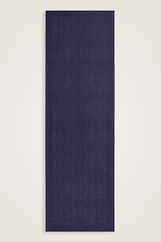 River Logo Navy Blue Naia Lyocell Jacquard Shawl - 1