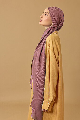 River Logo Rose Pink Naia Air Jacquard Shawl 