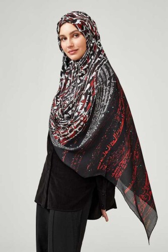 River of Life Silk Shawl Red - 2