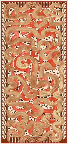 River Road Beige-Orange Silk Voile Scarf 