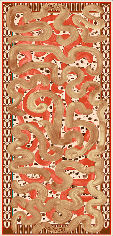 River Road Beige-Orange Silk Voile Scarf - 1