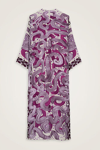 River Road Lilac-Fuchsia Crepe Silk Dress - 6