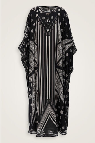 Road of Winds Silk Kaftan Black - 2