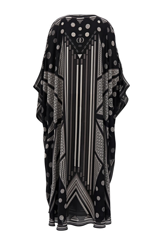 Road of Winds Silk Kaftan Black - 7