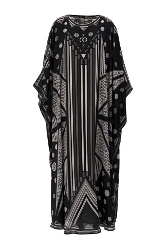 Road of Winds Silk Kaftan Black - 6