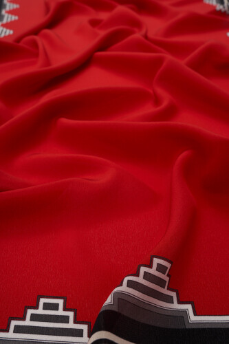 Road of Winds Silk Shawl Red - 4